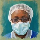 Patrine, Nurse on the Covid ward by Sarah Luton, Painting, Oil on Linen