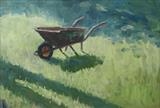Wheelbarrow by Sarah Luton, Painting, Oil on Linen
